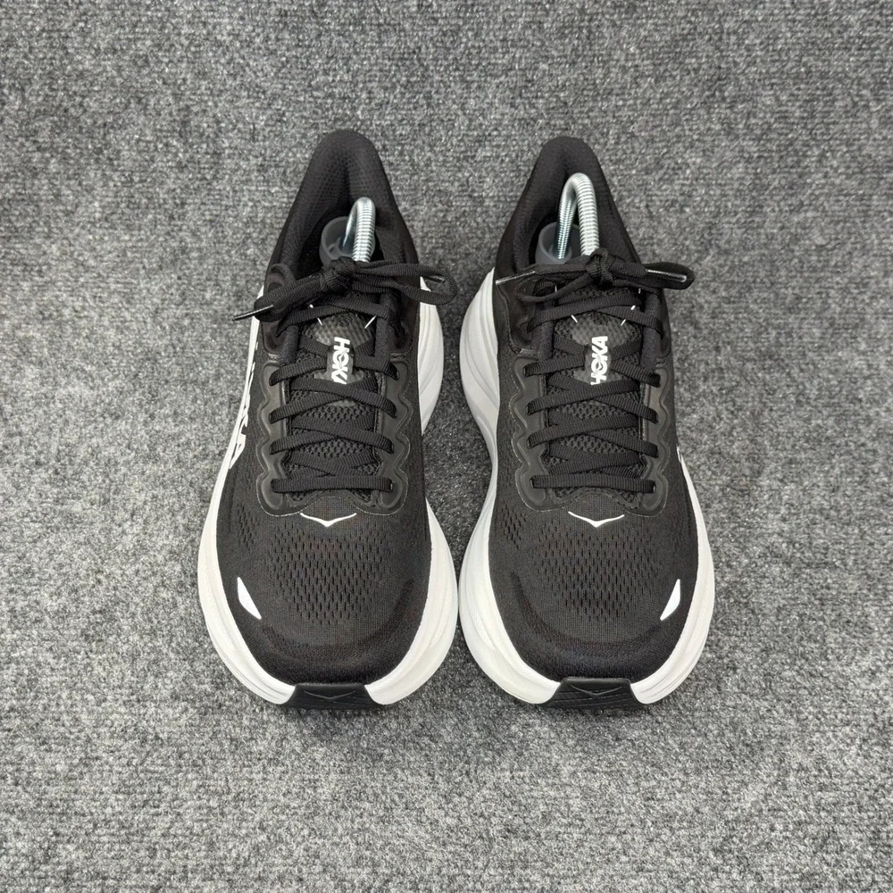 Hoka Bondi 9 Running Shoes Men's 11.5 Black White Athletic Road Training Sneaker